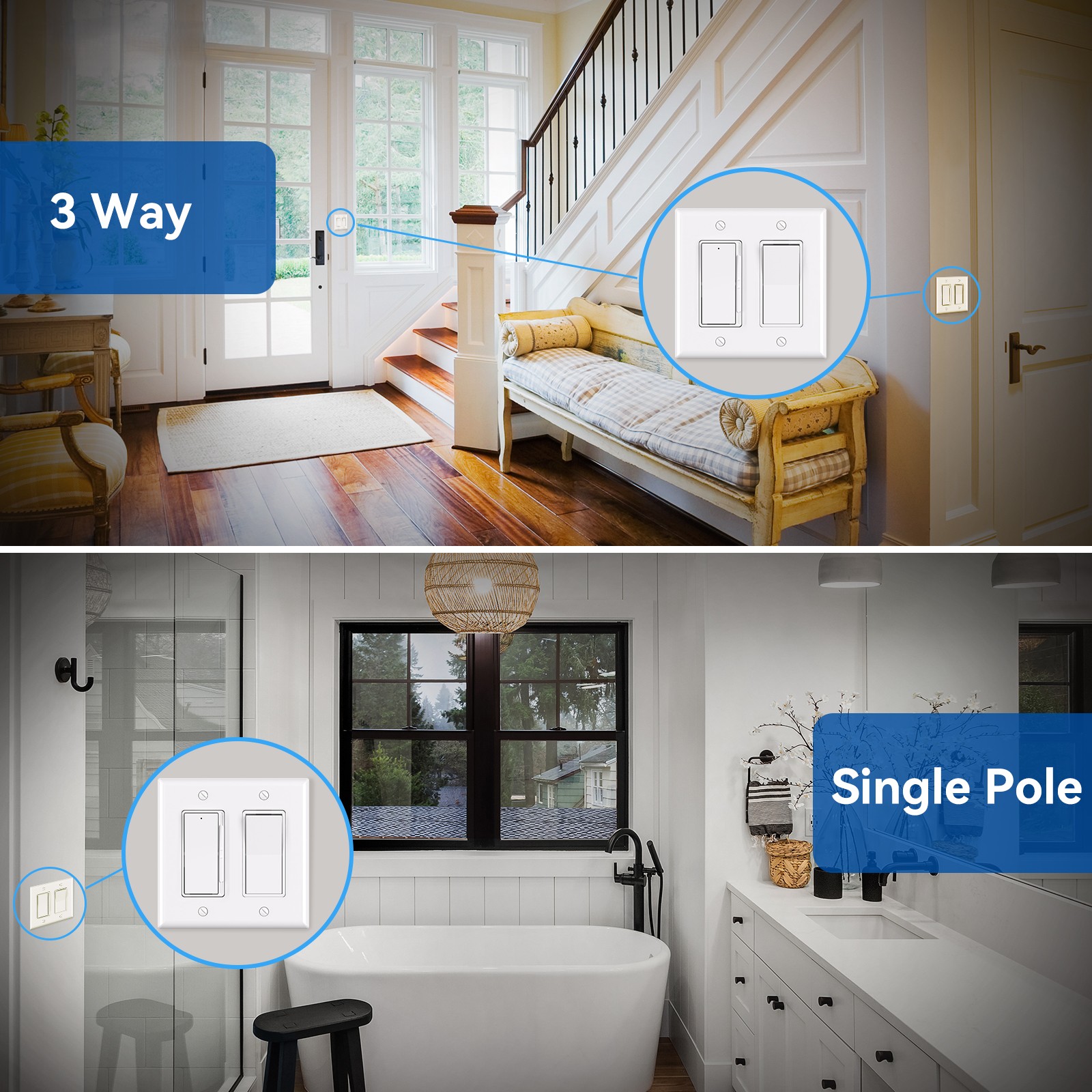 Hyper Tough 3-Way Dimmer Switch, 600W LED/CFL Compatible photo 5