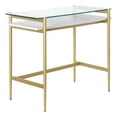thumbnail image 1 of Henn&Hart 36" Modern Metal Desk with Faux Marble Shelf in Gold, 1 of 3