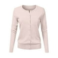 thumbnail image 2 of Women's Solid Knit Cardigan Sweater Crewneck Long Sleeve Button Down Classic Jacket, 2 of 4