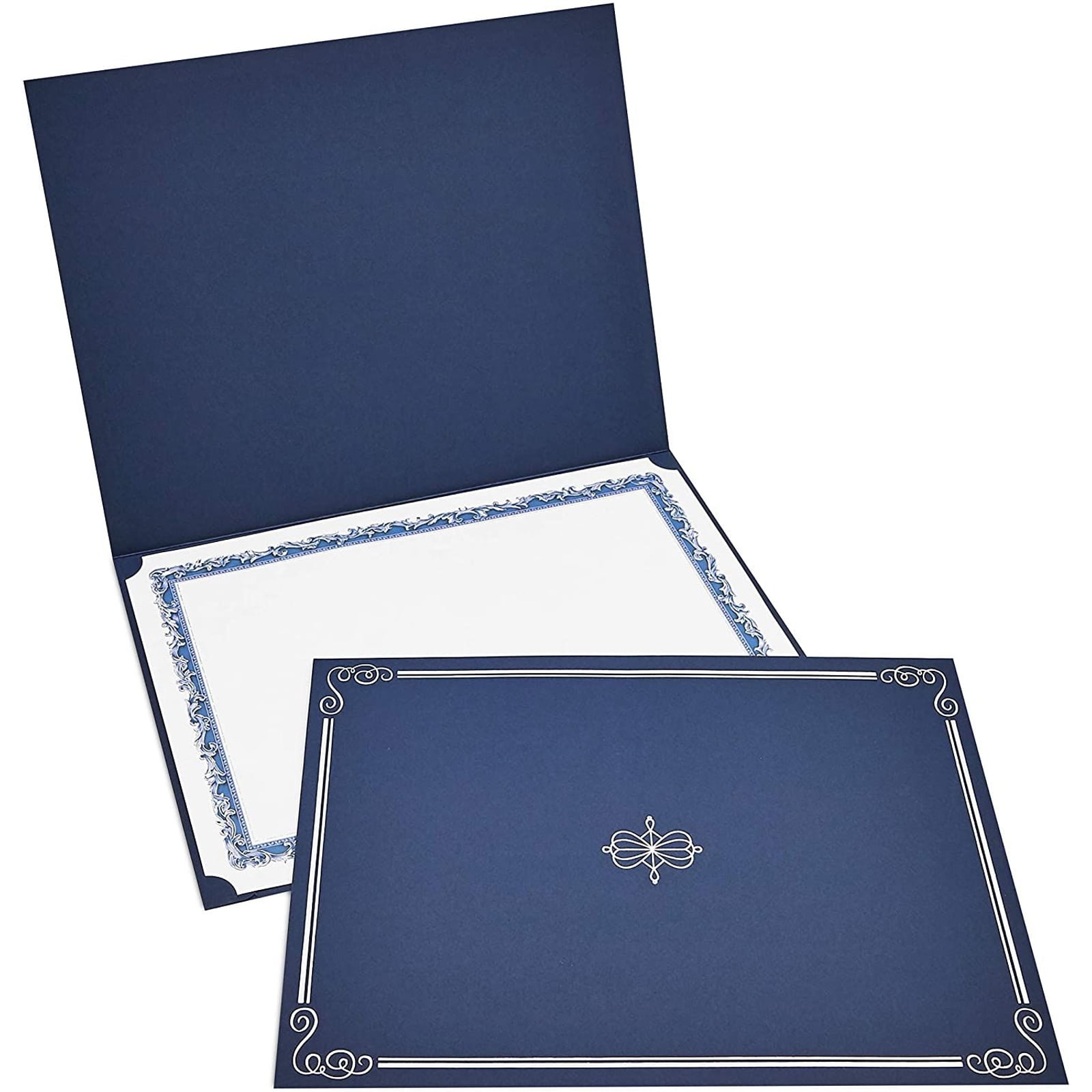 Diploma Cover 12-Pack Certificate Holder 11.2 x 8.8 Inches Navy Blue Gold Foil Document Cover for Letter-Sized Award Certificates