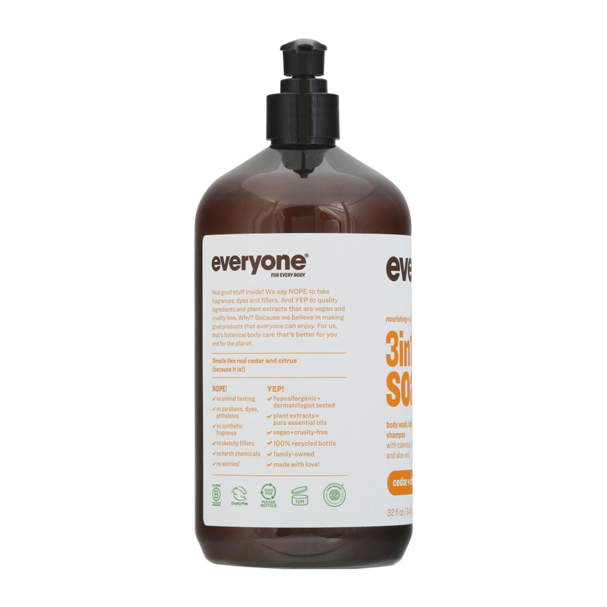 (2 pack) Everyone 3-in-1 Soap for Men Cedar and Citrus 32 Oz.