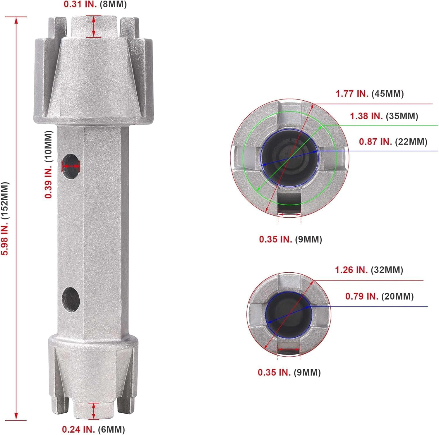 MKEUDQ-Tub Drain Remover Wrench Bundle with 6 inch Adjustable Wrench