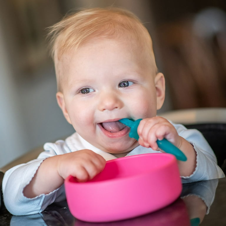 Little Dippers Self Feeding Starter Spoon | Silicone Baby Feeding Utensils  For Baby Led Weaning