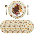 thumbnail image 3 of GZHJMY Autumn Harvest Pumpkin Round Placemats Set of 6, Non-Slip PVC Table Mats Washable Heat Resistant Place Mats for Kitchen Dining Table Christmas Home Decor, 15.4 Inch Table Mat, 3 of 7