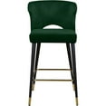 thumbnail image 3 of Pemberly Row Contemporary 28"H Velvet Counter Stool in Green (Set of 2), 3 of 5