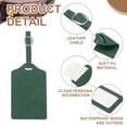 thumbnail image 3 of Etiquetas de maleta, etiquetas de cuero verde profundo con protección privada, 3 piezas, 3 of 6