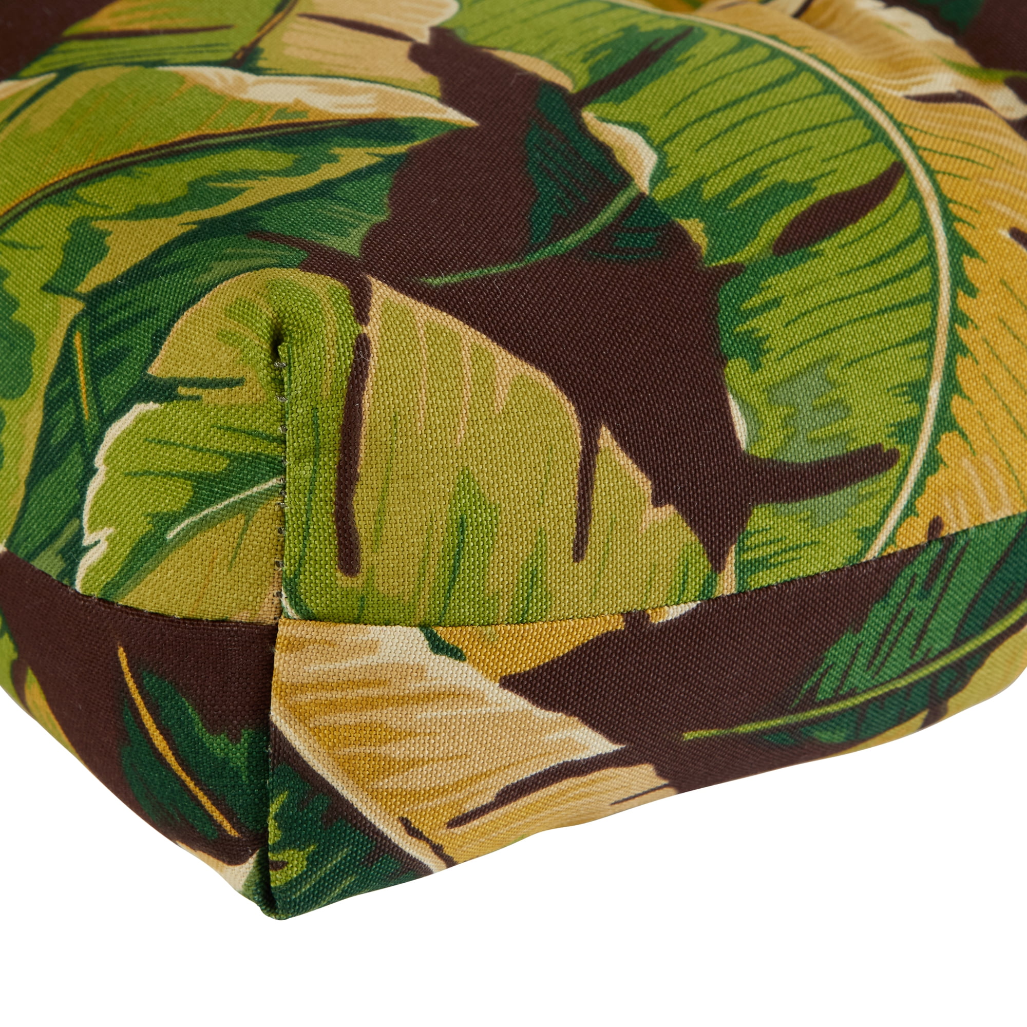 Palm Leaves Green Outdoor High Back Chair Cushion