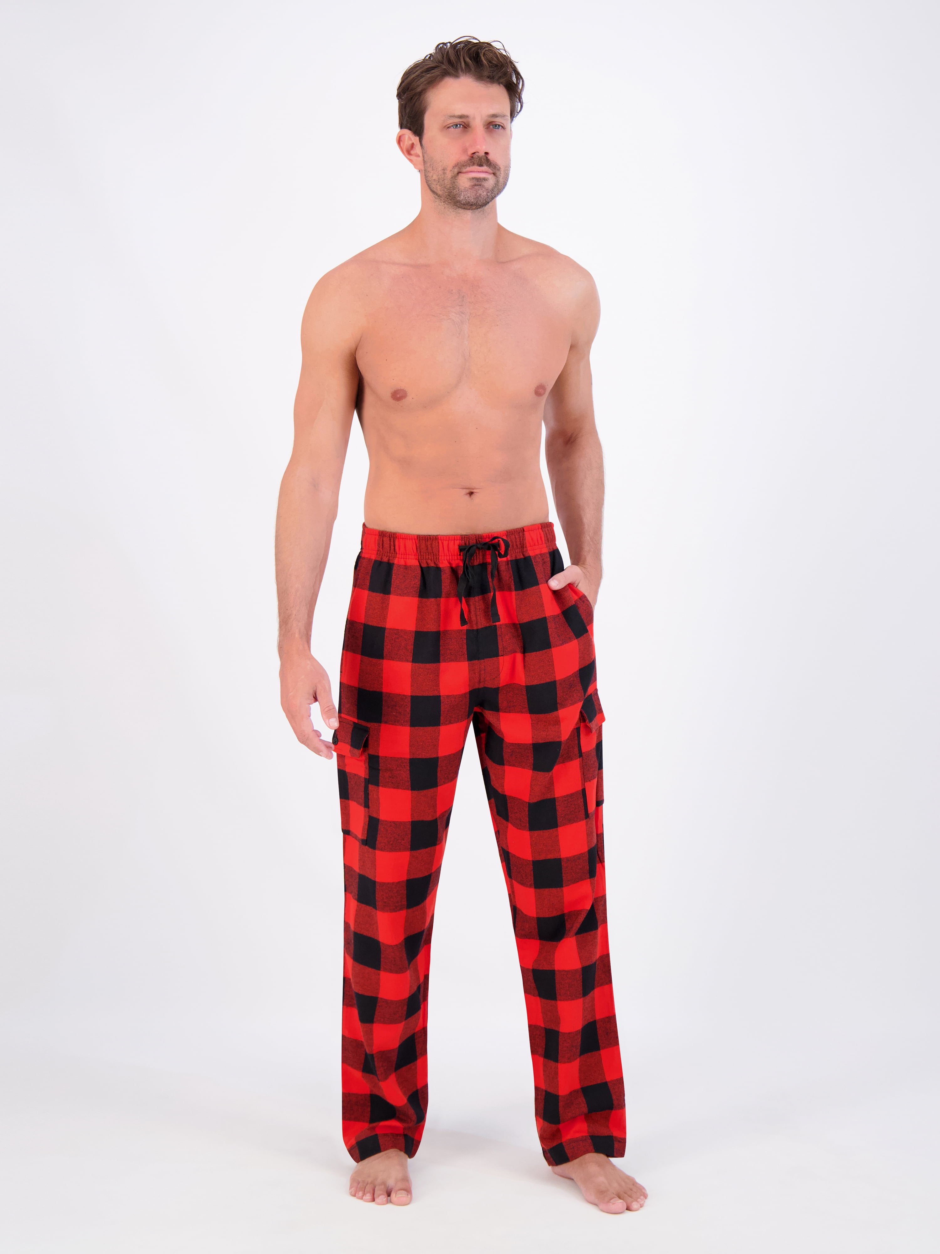 Hanes Men's Flannel Lounge Pajama Pants with Cargo Pockets, Sizes S-XL