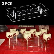 Cecolic 2Set Cake Pop Display Stand 21 Holes Clear Acrylic Cake Pop Stand Lollipop Stand Holder Display