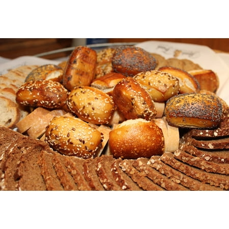 - LAMINATED POSTER Food Bread Brown Bread Bread Basket Rye Disc Roll Poster Print 24 x 36