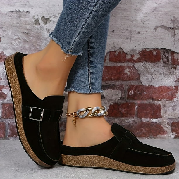 Flat store backless loafers