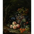 thumbnail image 2 of Abraham Mignon 12x14 Black Ornate Wood Framed Double Matted Museum Art Print Titled: Still Life with Fruits, Foliage and Insects (C. 1669), 2 of 5