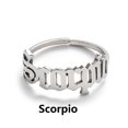 thumbnail image 2 of DPTALR Bague à Ouverture en Lettres Anglaises Douze Constellation en Acier Inoxydable Bague Réglable, 2 of 2