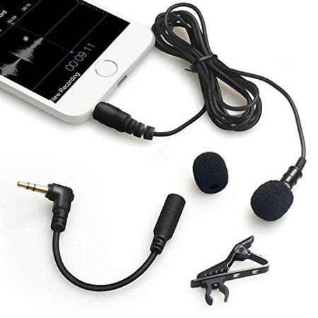 IMDEN Lavalier Microphone, Omnidirectional Lapel Microphone for iPhone, iPad, Android and Windows Smartphones, Clip On Mic Condenser for