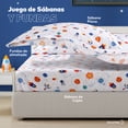thumbnail image 3 of Juego de sábanas infantiles Dreamlab Microfibra Suave 3 piezas tamaño Individual espacio/planetas, 3 of 9