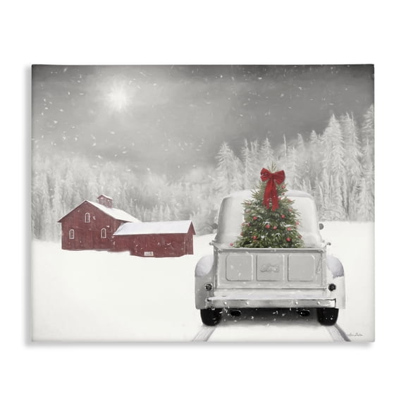 Stupell Industries Farmhouse Christmas Tree in Farm Truck Canvas Art, 20 x 16, by Lori Deiter