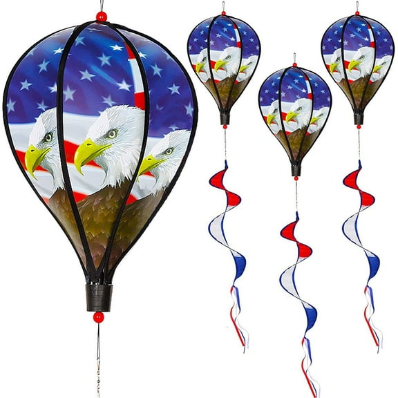 Zmeidao Hot Air Balloon Wind Spinner, Garden Windmills and Spinners Decorations, Outdoor Hanging Decor for Garden Lawn Yard, Fourth of July, Memorial Day, and Veterans Day Decorations