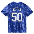 thumbnail image 3 of Juniors Mookie Betts Royal Los Angeles Dodgers Name & Number Sequin V-Neck Top, 3 of 3