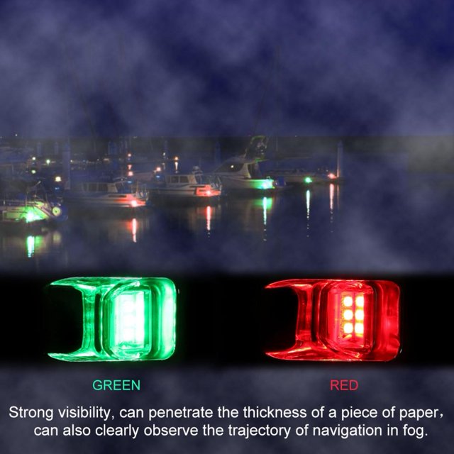 Luces de navegación LED Ecomeon 2 Piezas de luz de yate de barco marino de acero inoxidable 12 V