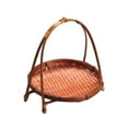 thumbnail image 6 of deevoka 2xBamboo Woven Fruit Basket Decor Bamboo Storage Basket for Kitchen Table Layer 21cmx22cm, 6 of 9