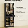thumbnail image 4 of HOMCOM Tall Bookshelf with Drawer for Home Office, Black, 4 of 10