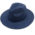 thumbnail image 4 of EliteGoogv Unisex Panama Straw Hat Foldable Wide Brim Breathable Solid Color For Men Women Summer Beach Vacation Casual Outdoor Fedora Sun Hat Headwear, 4 of 7