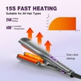 thumbnail image 4 of NEXPURE Curling Iron, Ionic Hair Crimper Tool, Hair Curler Waver Curling Wand with Ceramic 3 Barrel, Fast Heating, Purple, 0.8Inch, 4 of 10