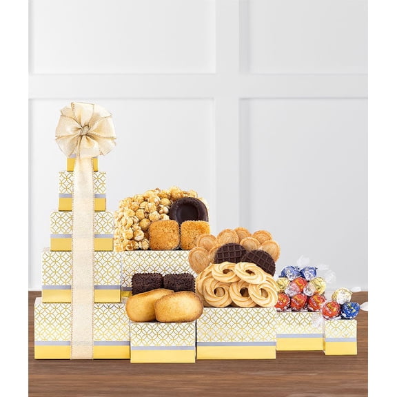 From You Flowers - Deluxe Lindt Gift Tower for Birthday, Anniversary, Get Well, Congratulations, Thank You, All Occasions