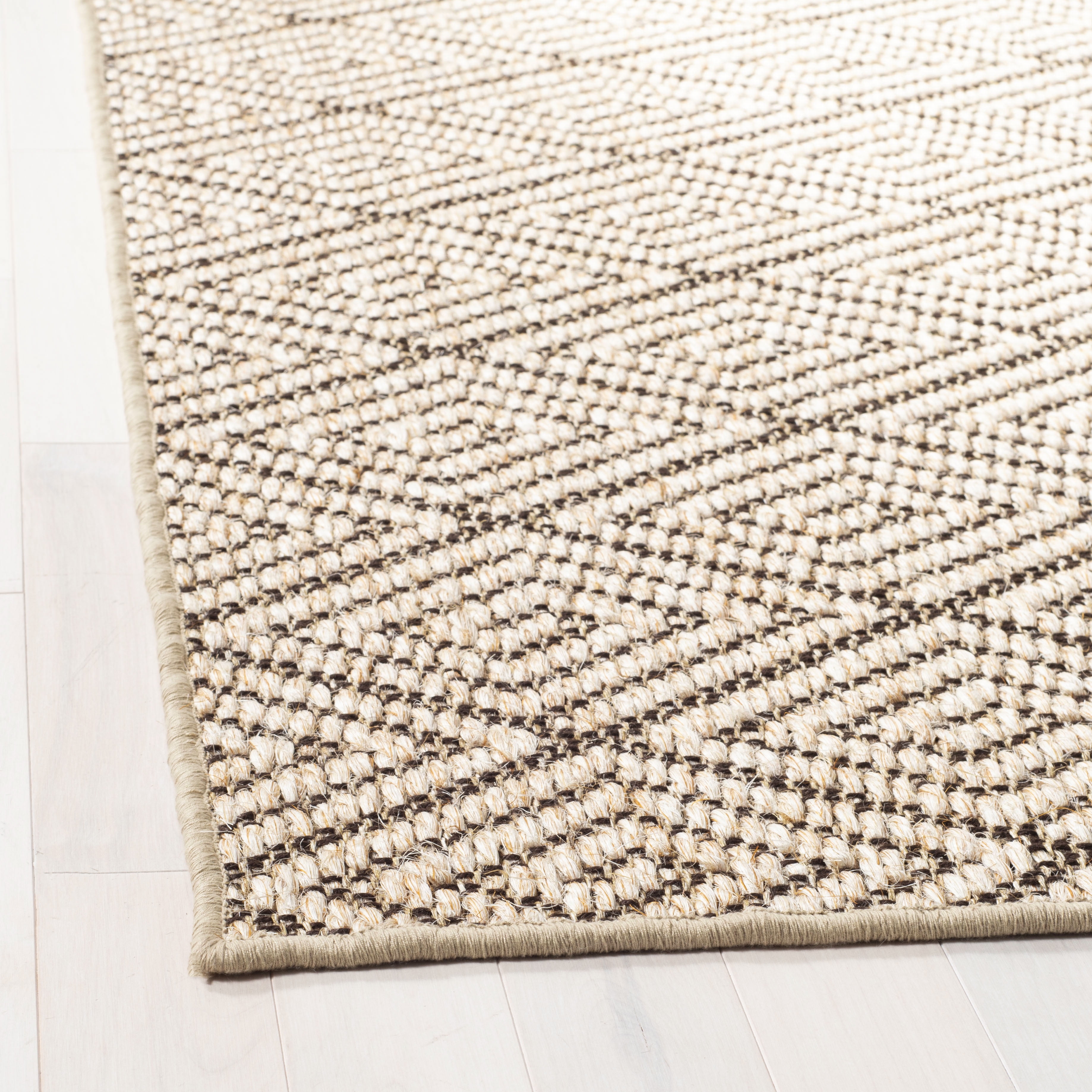 SAFAVIEH Palm Beach Stars Geometric Diamonds Sisal Area Rug, Beige/Brown, 9' x 12'