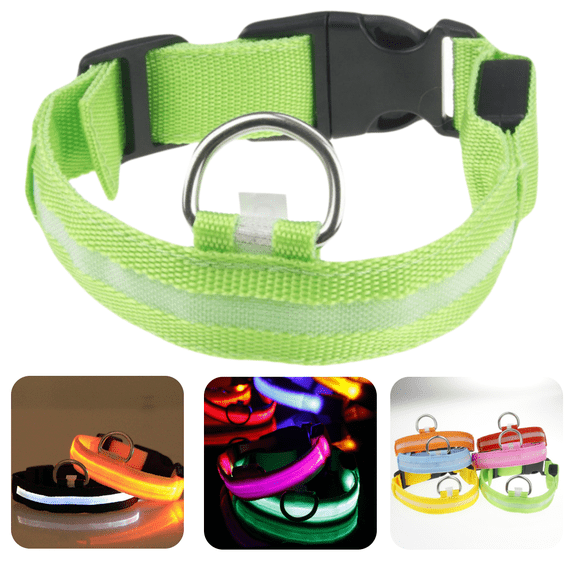 LED Dog Collar, Light Up Dog Collar Adjustable USB Rechargeable Super Bright Safety Light Glowing Collars for Dogs