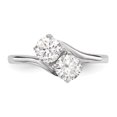 thumbnail image 4 of 925 Sterling Silver Cubic Zirconia Cz Two Stone Ring, 4 of 8