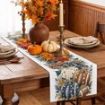 thumbnail image 5 of Fall Thanksgiving Cotton Linen Rectangle Table Runners 13"x60", Rustic Pumpkin Soccer Sports Blue Brown Coffee Table Runner Dresser Scarves Luxury Table Runners for Wedding Party Banquet Dinner Decor, 5 of 8
