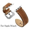 Apple Watch Band, YZtree 42mm iWatch Band Strap Premium Vintage Genuine Leather Replacement Watchband with Secure Metal Clasp Buckle for Apple Watch Sport Edition (Brown)