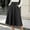 Black, variant on Women's Solid A-Line Elastic High Waist Midi Skirts Long Skirt Work Business Casual Modest Vintage Wear Comfy Daily Fall Winter Outfits With Pockets