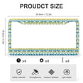 thumbnail image 3 of Colorful Retro Stripes Circles Boho Pattern 90's Style Rainbow Art License Plate Frames 2 Pcs Set Tribal Texture Seamless Auto Car Accessories Tag for US And CA Metal License Plate Cover, 3 of 6