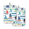 thumbnail image 7 of Yayeee Pot Holders Kitchen Heat Resistant with Pocket 7"x9.8" Cotton Oven Cooking Hot Pads, Colorful Sailboats, 7 of 7