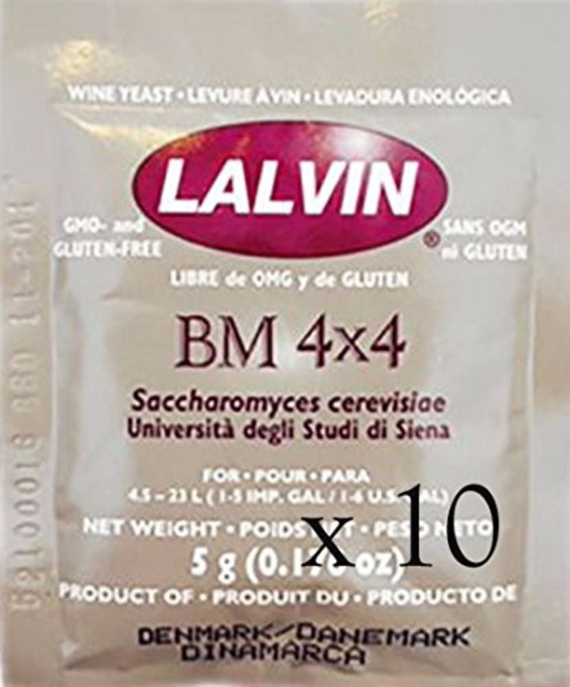 10-Pack Lalvin BM 4x4 Wine Yeast 5g 