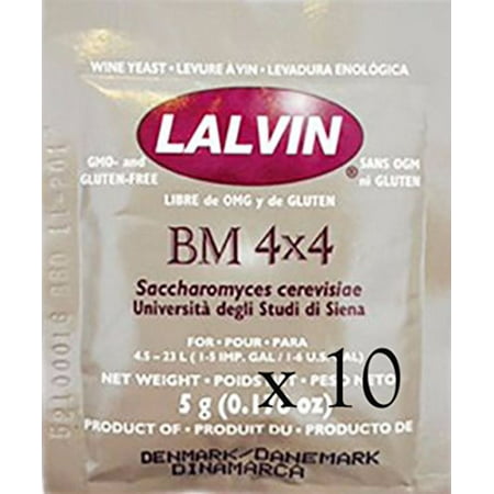 BM 4x4 Lalvin Wine Yeast (10 Packs) (Best Yeast For Muscadine Wine)