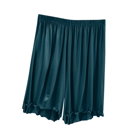Jgppe Comfy Loose Sleep Shorts for Women Soft Ruffle Hem Elastic Waist Stretchy Pajamas Shorts