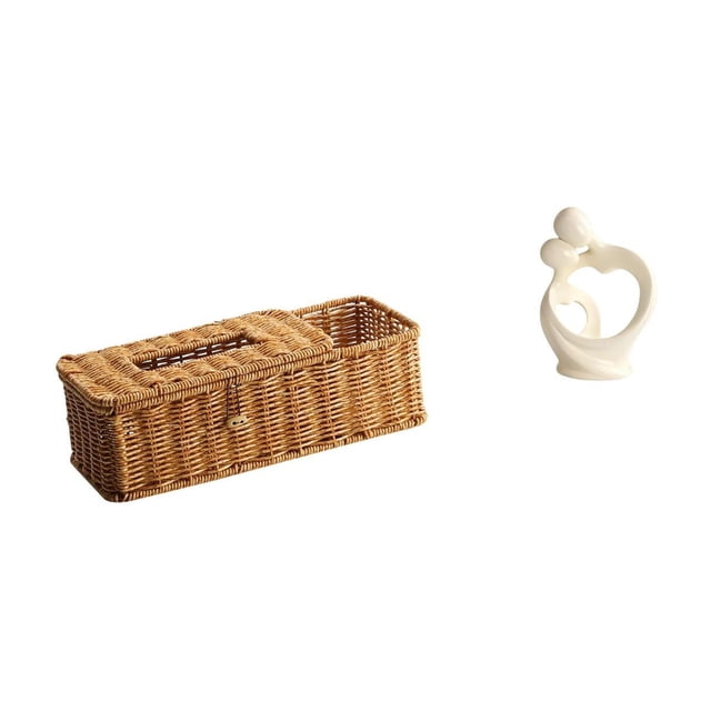 Estuche para pañuelos de escritorio,Caja de pañuelos faciales de papel retro de madera,Tapa para caja de pañuelos,porta servilletas de papel facial,Estatua abstracta,Estatua de resina para