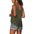thumbnail image 3 of Lumento Women Tank Tops Buttons Cami Sexy Solid Color Tee Sleeveless T-Shirts Summer Casual Holiday Loose Shirt Blouses Plus Size S-5XL, 3 of 3