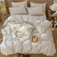thumbnail image 6 of MooMee Striped Duvet Cover Set King 100% Washed Cotton Linen Like Textured Breathable 3-Piece (Tannish Linen Grey& White Classic Stripes), 6 of 6