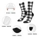 thumbnail image 5 of Balery Black White Plaid Calcetas Largas con Estampado para Hombre y Mujer – Suaves y Transpirables, Talla Única (US 5-11), 5 of 6