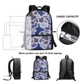 thumbnail image 6 of Binienty Blue Purple Duck Camo Kids Backpack for 4th Grade Elementary School 17 Inch Large Capacity Bookbag with Customizable Shoulder Straps Front Storage Pocket Students Travel, 6 of 6