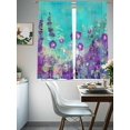 thumbnail image 4 of Purple Wildflower Sheer Curtains 72 Inch Length 2 Panels Set, Botanical Watercolor Floral Plant Voile Window Treatment Rod Pocket Curtains Sheers Drapes for Bedroom/Living Room/Kitchen 52"x72"x2, 4 of 7