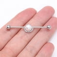 thumbnail image 4 of Pearlescent Sparkle Crescent Rim Industrial Barbell, 4 of 4