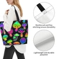 thumbnail image 3 of ZICANCN Mushroom Seamless Bright Tote Bag, Grocery Bags Reusable Shopping Bags with Handles Durable Foldable Washable for Women Men, 3 of 8