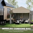 thumbnail image 2 of 10x10 Ft Pop Up Canopy Tent, Outdoor Instant Canopy with 3 Removable Sidewalls, Heavy Duty Commercial Instant Shelter, Waterproof & UV Resistant, for Outdoor Events, Camping, Backyard (Khaki), 2 of 8