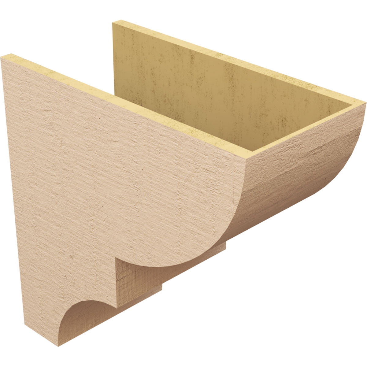 12"W x 24"D x 24"H Classic Ridgewood Rough Cedar Woodgrain TimberThane Corbel, Primed Tan