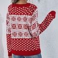 thumbnail image 4 of Suéteres de Navidad Para Mujer, Suéter de Moda, Manga Larga, Cuello Redondo, Tendencia Suelta, Tops, Blusa de Copo de Nieve, Suéter de Punto Odeerbi ODB196934, 4 of 5
